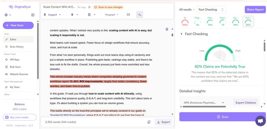 Claim-level verification checklist for AI-generated content