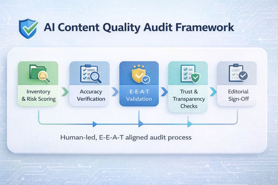 End-to-end AI content quality audit framework