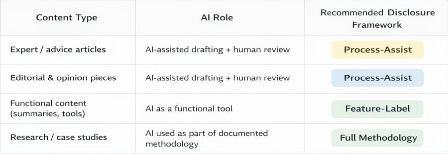 Ethical AI disclosure frameworks for publishers